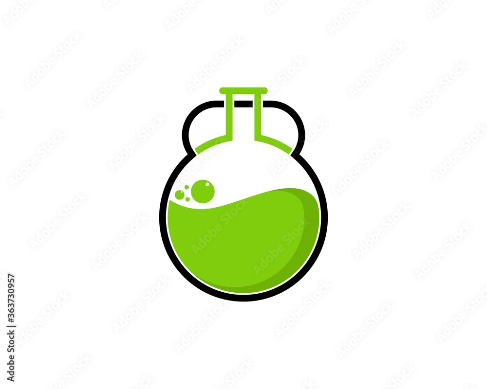 Kettle bell outline with bottle laboratory Kettle bell outline with bottle laboratory