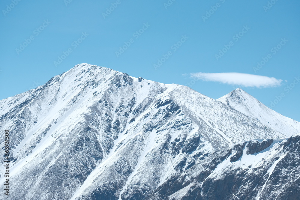 Torreys mountain summit in the foreground and Grays mountain summit in the background to the right