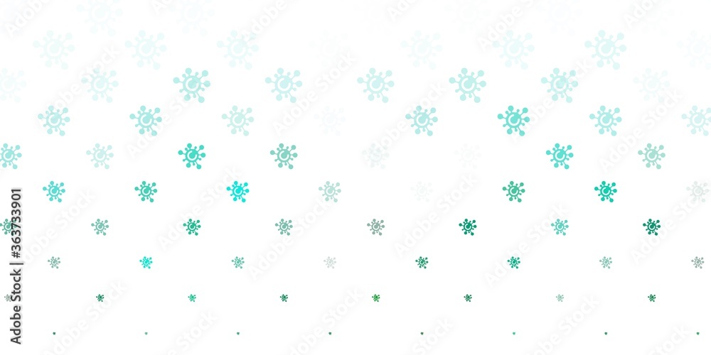 Light Green vector background with covid-19 symbols.