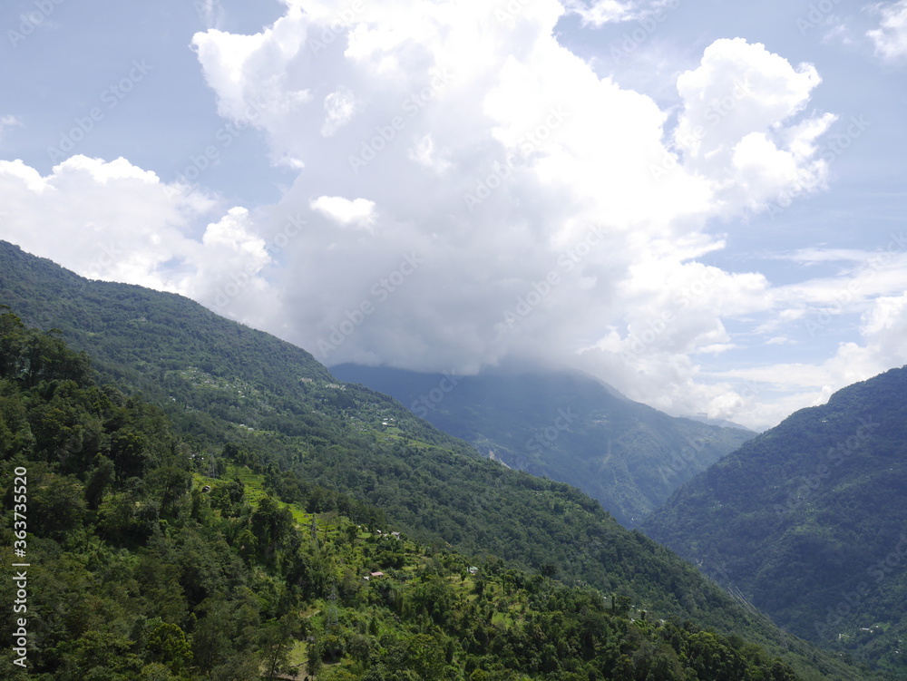 vue sur l'Himalaya, Sikkim, Inde