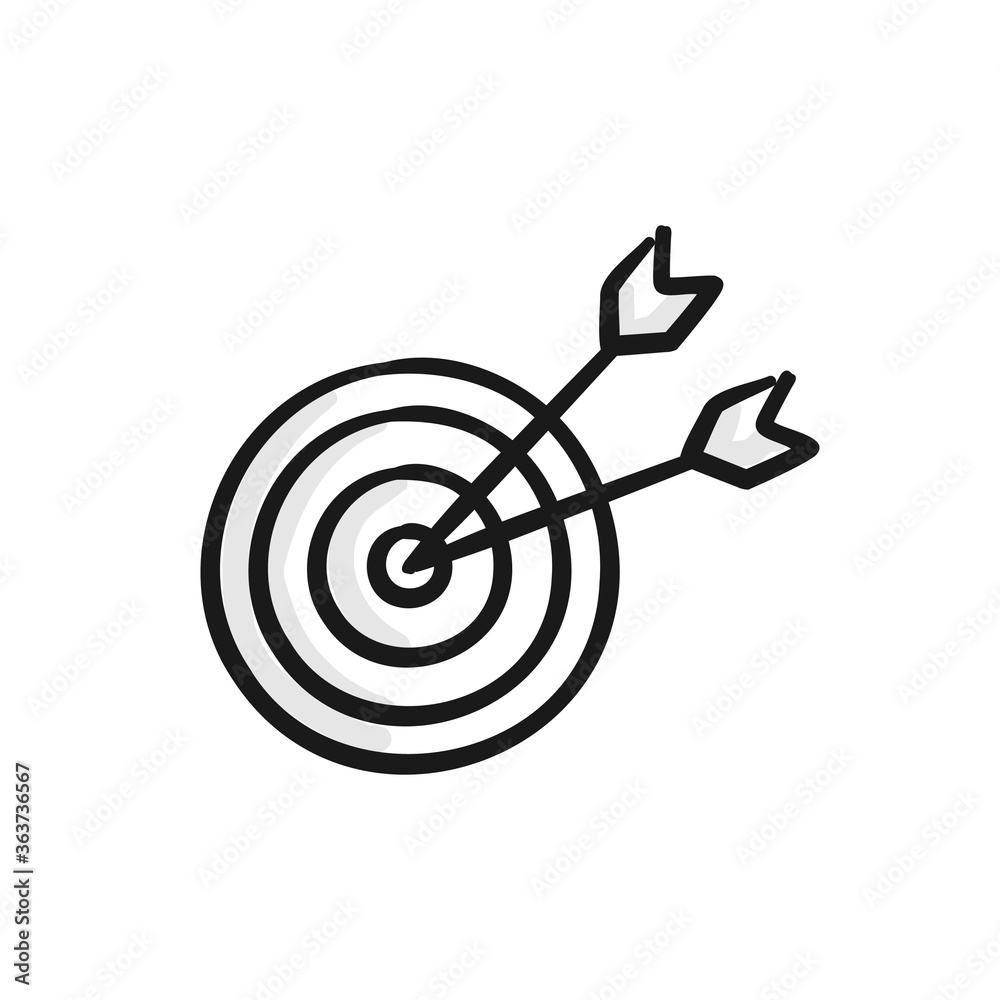 target goal success arrow board Hand drawn doodle style set for business and finance icon concept vector illustration target goal success arrow board Hand drawn doodle style set for business and finance icon concept vector illustration