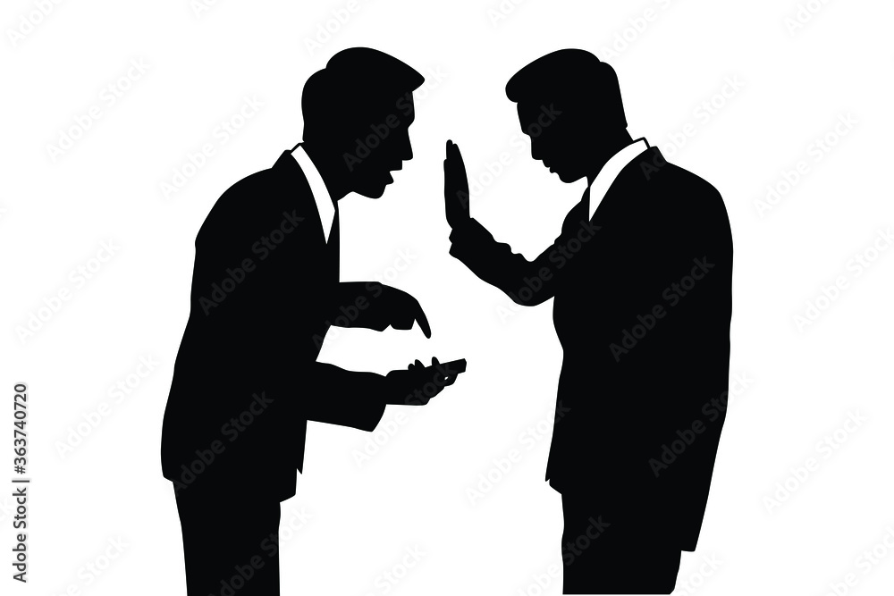 Talking business man silhouette vector Talking business man silhouette vector