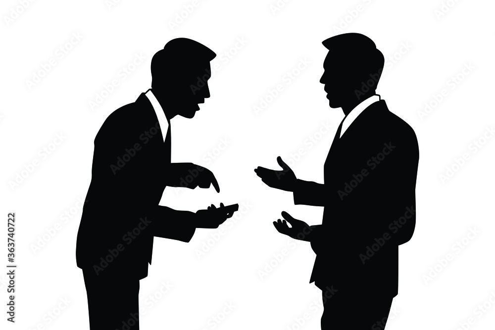 Fototapeta premium Talking business man silhouette vector