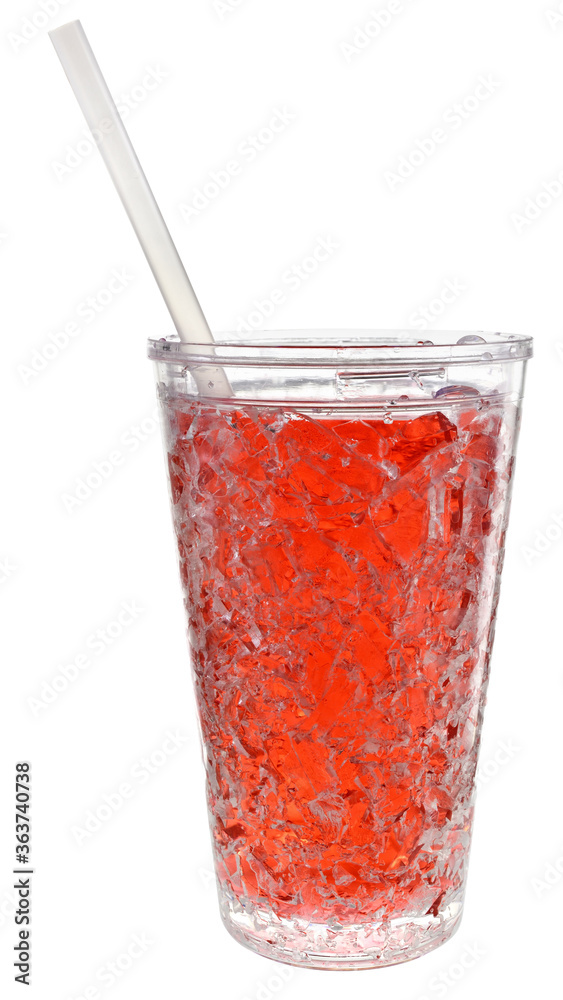 Cocktail with cranberry juice and ice cubes isolated Cocktail with cranberry juice and ice cubes isolated
