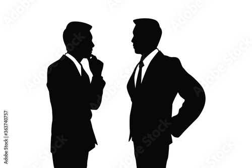 Talking business man silhouette vector