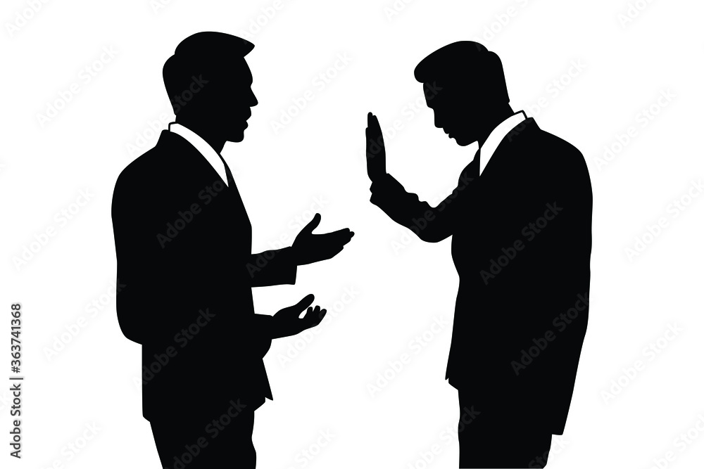Fototapeta premium Talking business man silhouette vector