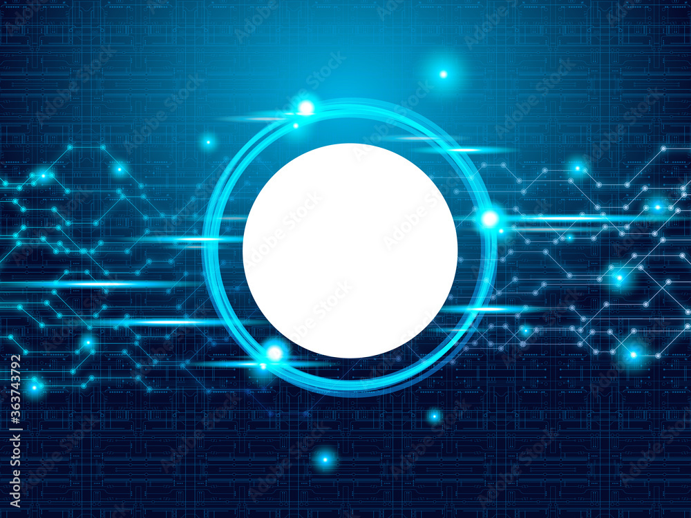 Obraz premium テクノロジー 抽象的 宇宙 サイバー 技術 背景 未来 青