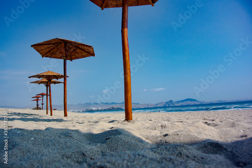 umbrella on the beach las playas de lima sobre todo las del sur  de la capital son fantásticas el verano es mágico  en las costas de litoral punta roquitas punta negra photo