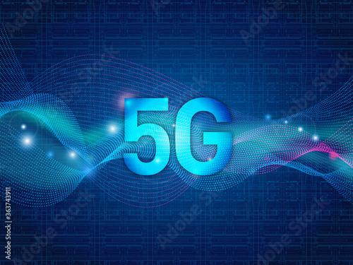 テクノロジー 抽象的 宇宙 サイバー 技術 背景 未来 青  5G 高速通信　
