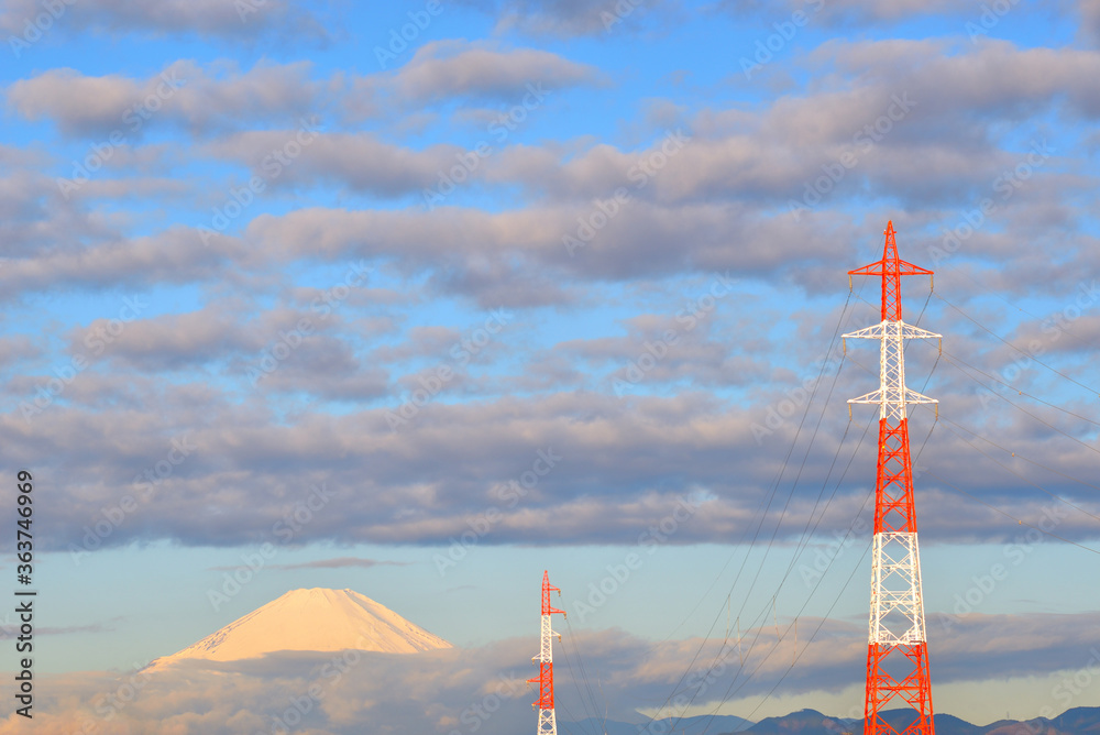 Obraz premium 富士山上空を覆う雲