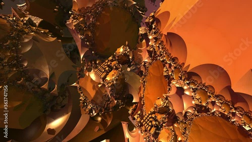 A fly through of an orange and brown 3D fractal world (Full HD) photo