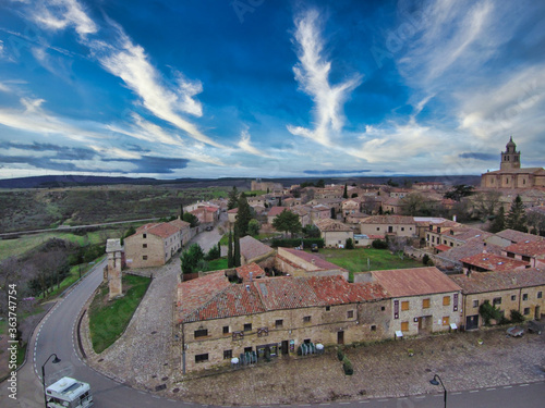 Aerial view in Medinaceli, historical city of Soria,Spain. Drone Photo photo