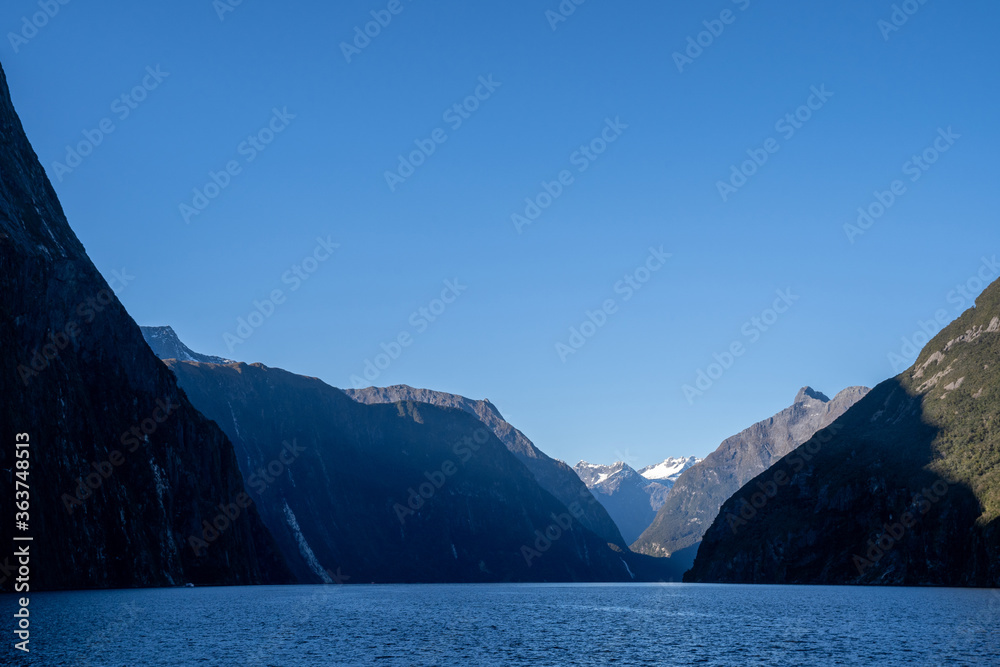 Milford Sound in Fiordland National Park in south island,New Zealand during Morning.