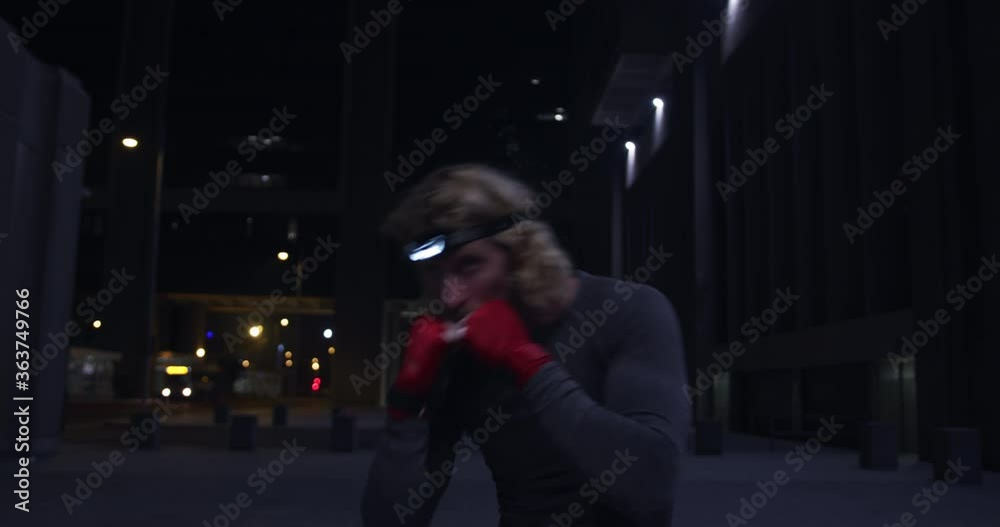 Sporty Caucasian man training on the street Sporty Caucasian man training on the street
