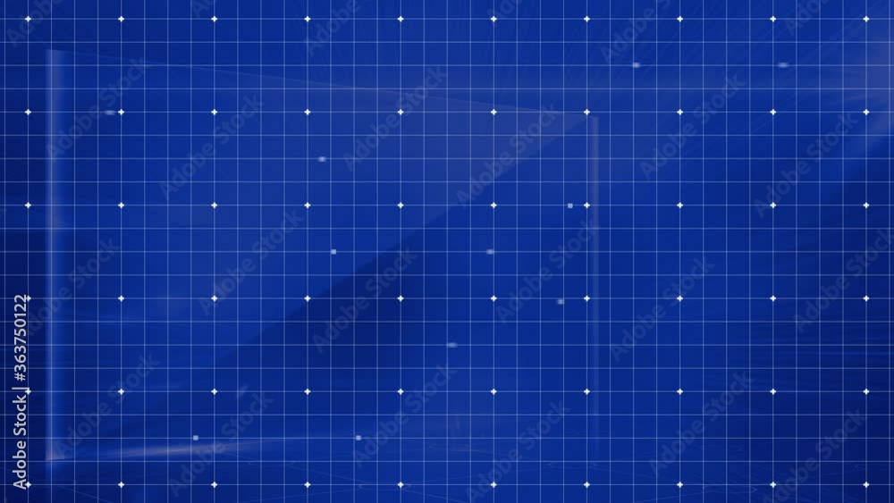 Animation of squares and points in blue background Animation of squares and points in blue background