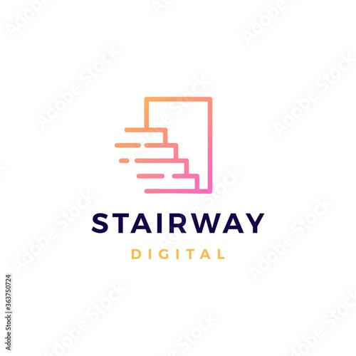 stairway logo vector icon illustration