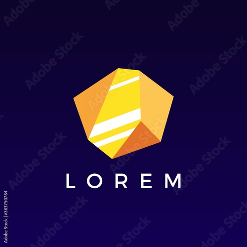 stone gems logo vector icon illustration