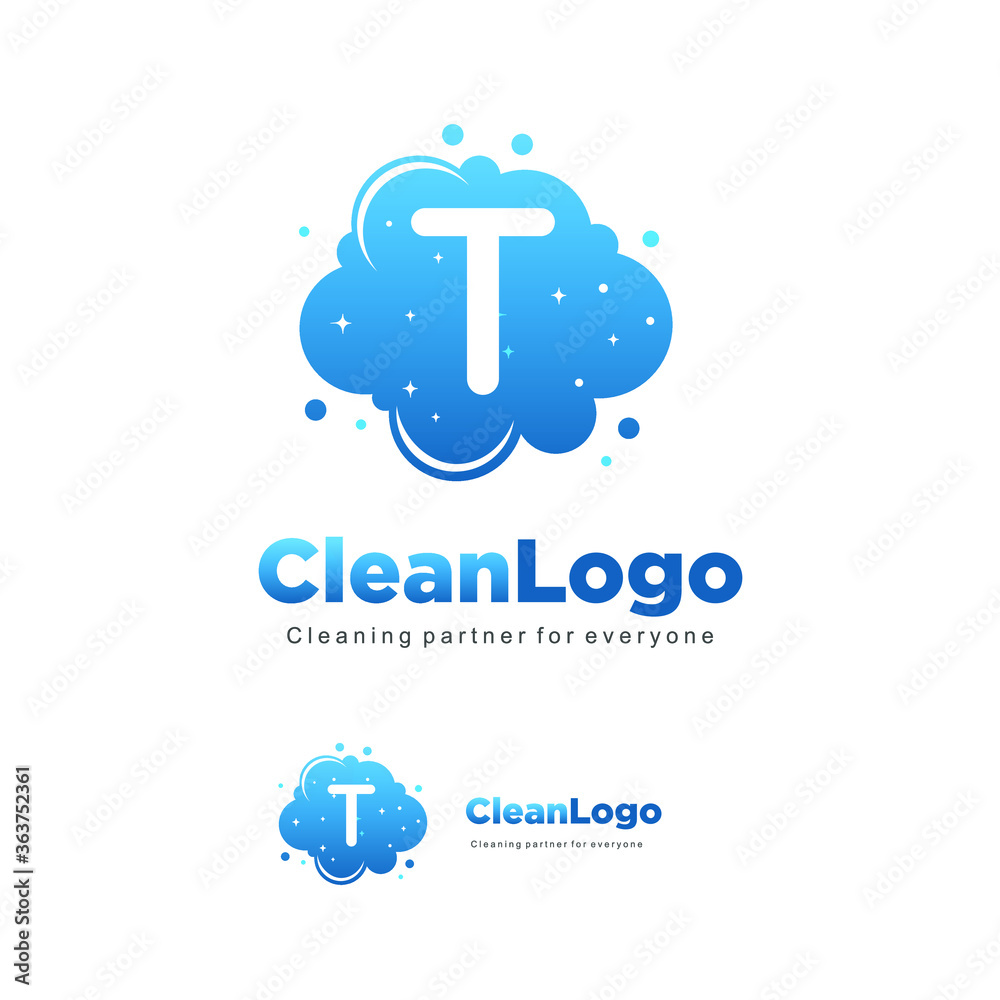 letter T clean wash water bubbles symbol logo vector letter T clean wash water bubbles symbol logo vector
