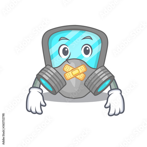 Respirator mask cartoon character style having strange silent face