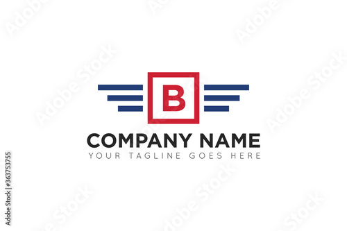 initial letter b wing speed logo, icon, symbol vector illustration design template