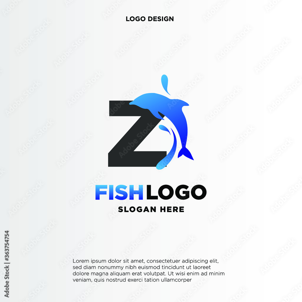 Dolphin Initial Z Logo Template Dolphin Initial Z Logo Template