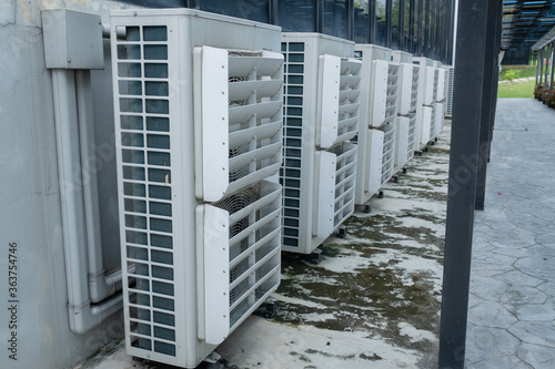industrial air conditioner on ground

