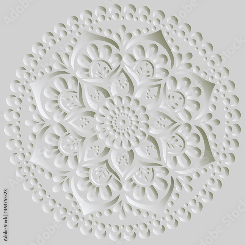 Mandala pattern white 3D gradient good mood