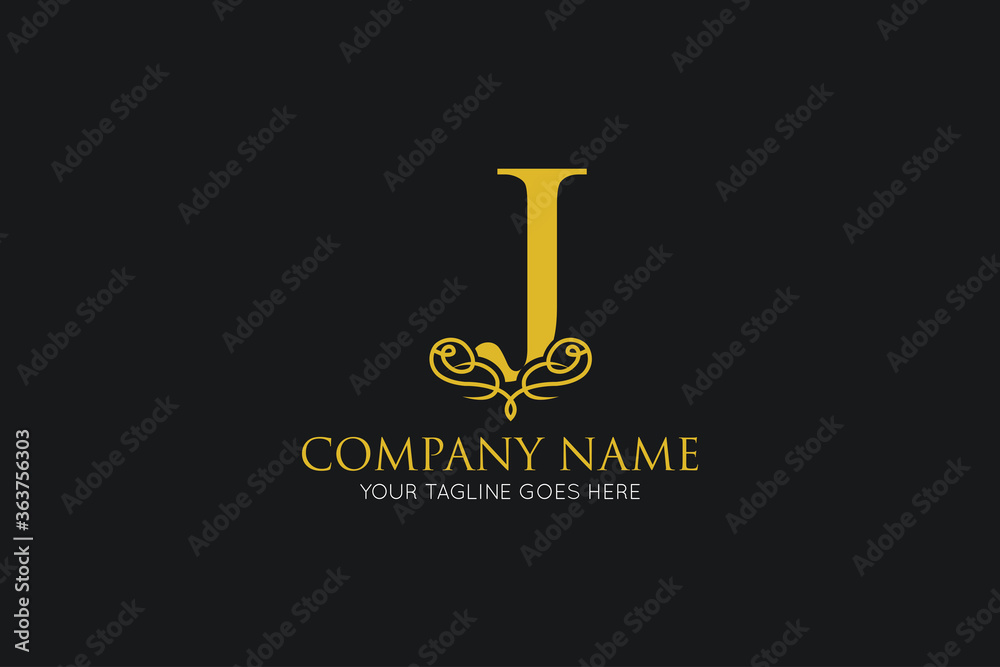 initial letter j luxury logo, icon, symbol vector illustration design template