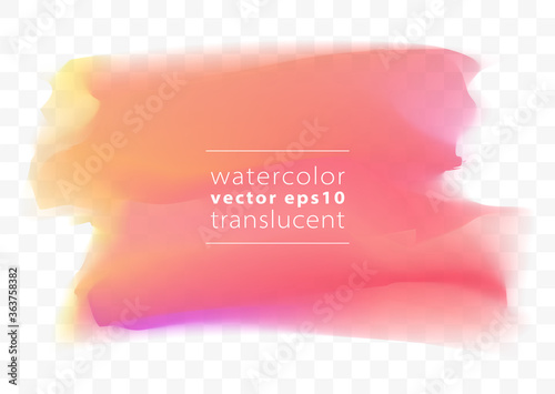 Abstract Colorful Watercolor Brush Stroke Style Translucent Graphic Element in Soft Red Tones. EPS10 Vector.