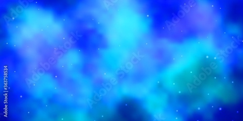 Light BLUE vector layout with bright stars. Shining colorful illustration with small and big stars. Theme for cell phones.
