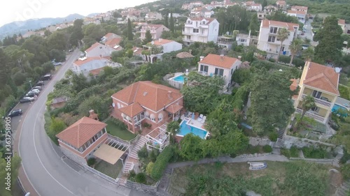 Aerial Drone Footage of a Beautiful Villa with Pool in Mlini, Croatia.
