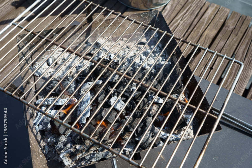 Fototapeta premium BBQ and bonfire in the garden