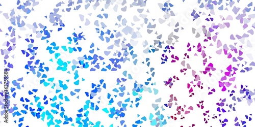 Light pink  blue vector background with random forms.