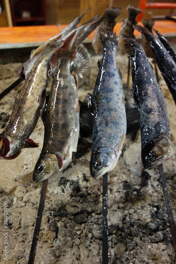 Yamame(japanese trout), called queen of mountain stream grilled with salt