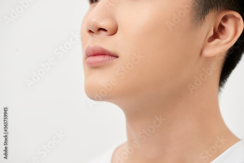 Close Up Of Man's Face Lips