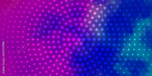 Light Pink  Blue vector template with neon stars. Colorful illustration in abstract style with gradient stars. Pattern for new year ad  booklets.
