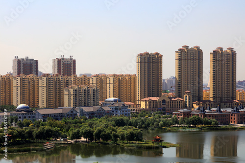 Waterfront City Architectural Scenery  Luannan County  Hebei Province  China