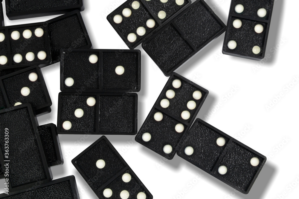 Dominoes on a white background,with clipping path Dominoes on a white background,with clipping path