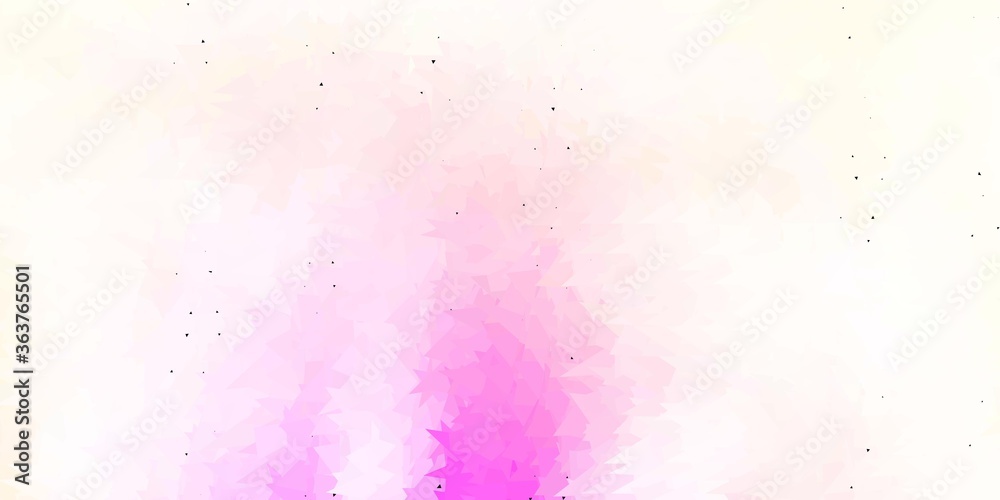 Light pink, yellow vector polygonal background.
