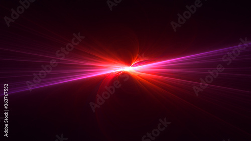 3D rendering abstract red fractal light background