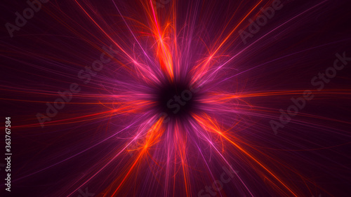 3D rendering abstract red fractal light background