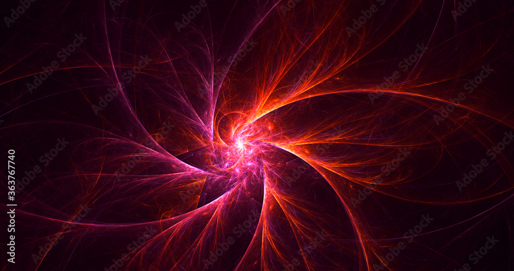 Fototapeta premium 3D rendering abstract red fractal light background