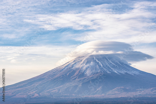 Fuji mountain and Lenticular Cloud on Top, Japan