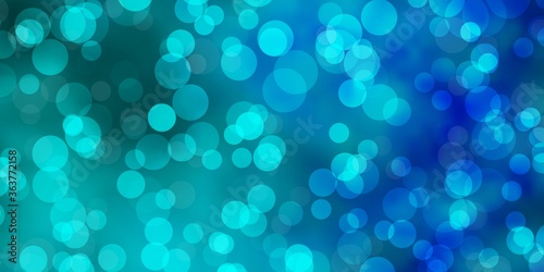 Light BLUE vector texture with disks. Abstract colorful disks on simple gradient background. Pattern for wallpapers, curtains.