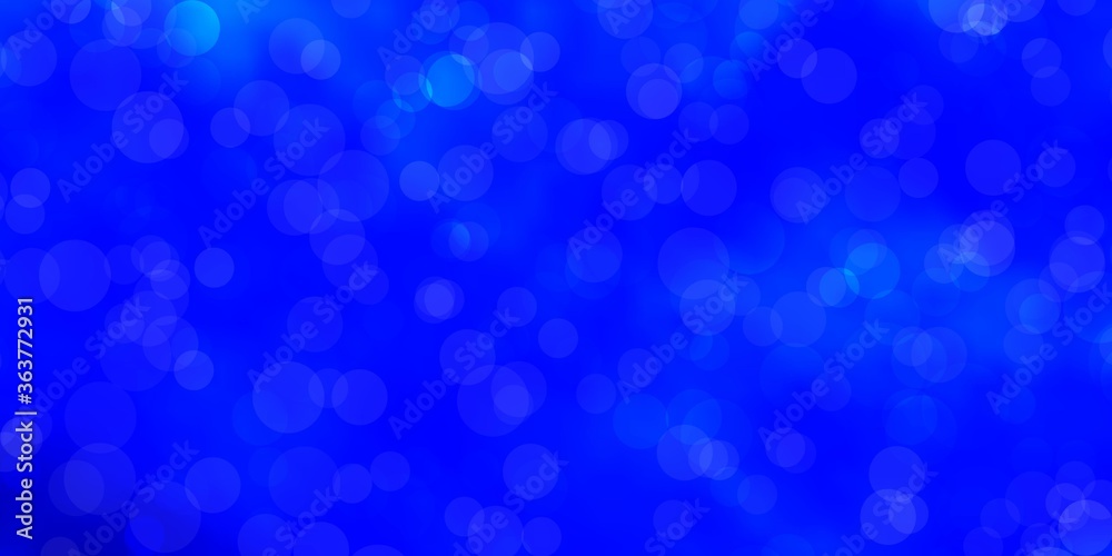 Light BLUE vector pattern with circles. Glitter abstract illustration with colorful drops. Pattern for websites, landing pages.