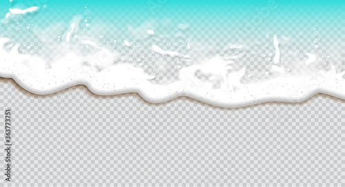 Summer background. Transparent sea wave.  3D vector. High detailed realistic illustration.