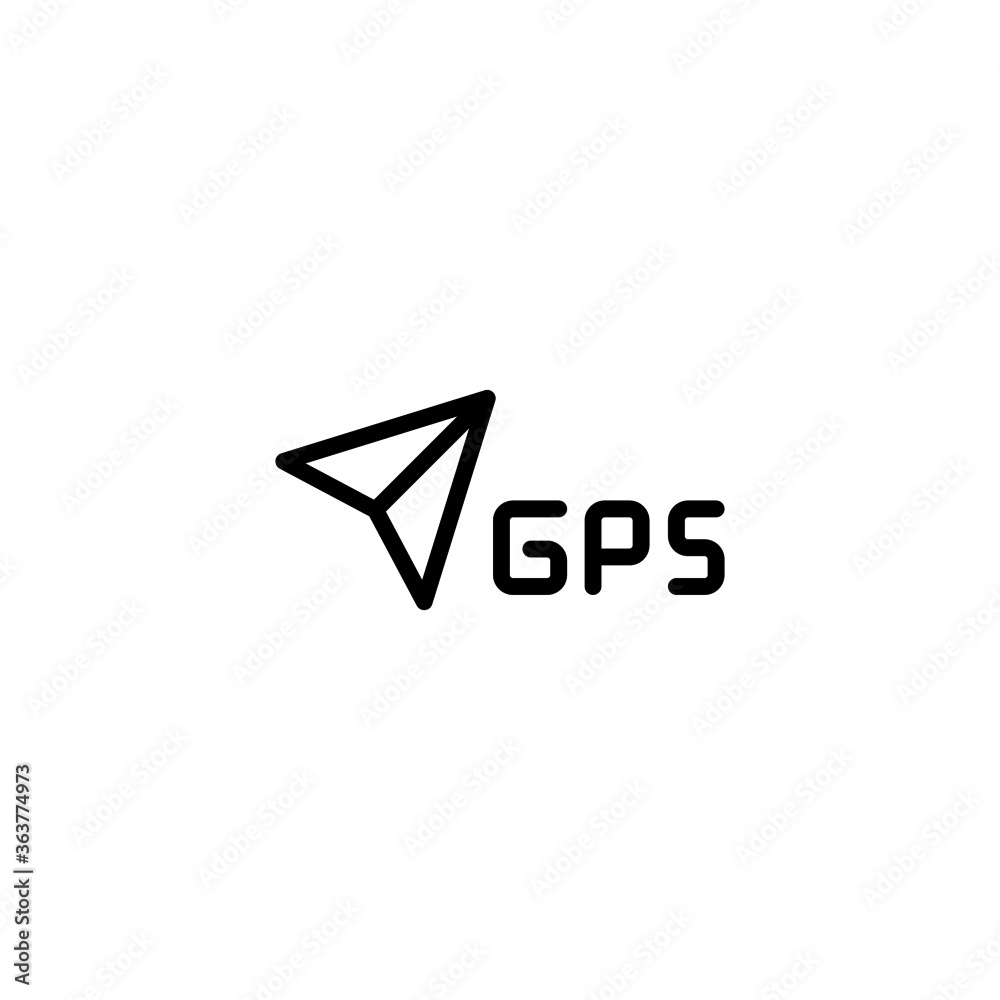 Naklejka premium GPS Standalone - global positioning system icon in black line style icon, style isolated on white background