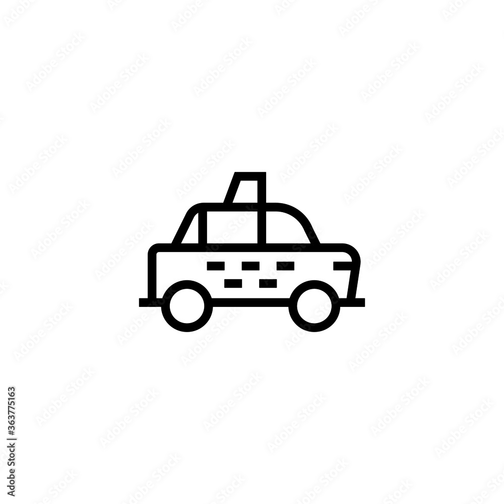 Cab icon vector vector icon in black line style icon, style isolated on white background