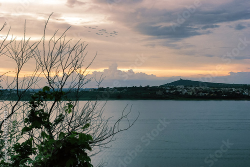 Beautiful sunset on the upper lake  Bhopal  Madhya Pradesh  India.