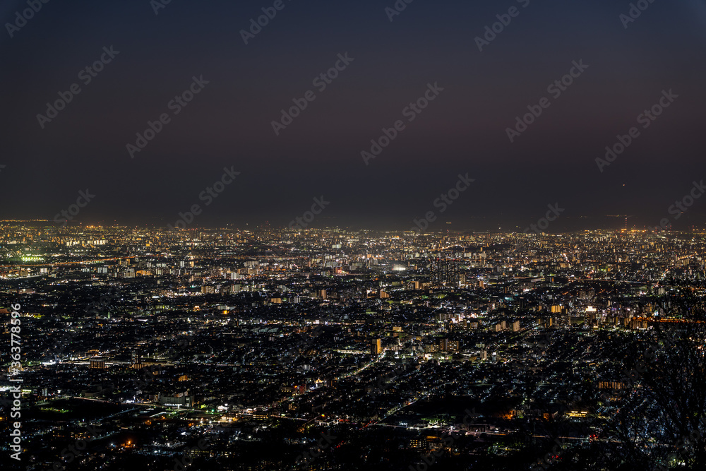 信貴山から見る大阪市街地の夜景